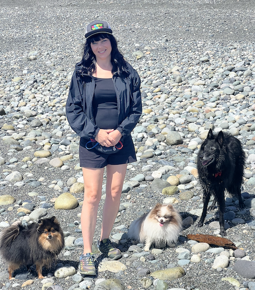 Photo of Brittan Winthrop with her dogs